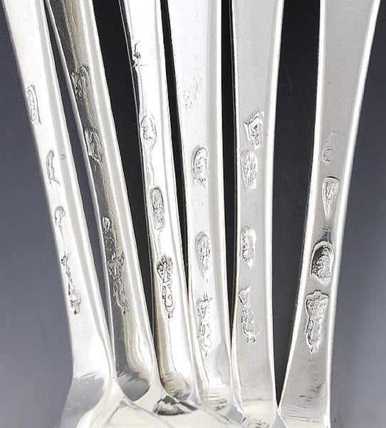 1705 Set 6 English Britannia Silver Queen Anne Spoons by Thomas Sadler