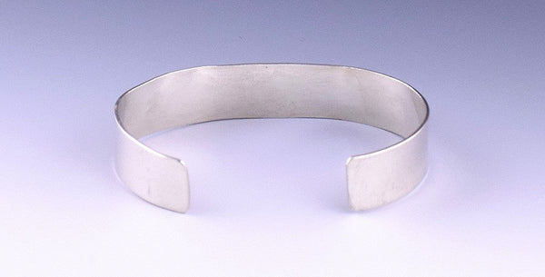 Shining Vintage Sterling Silver Cuff Bracelet w/ Red Coral and Punch Marks