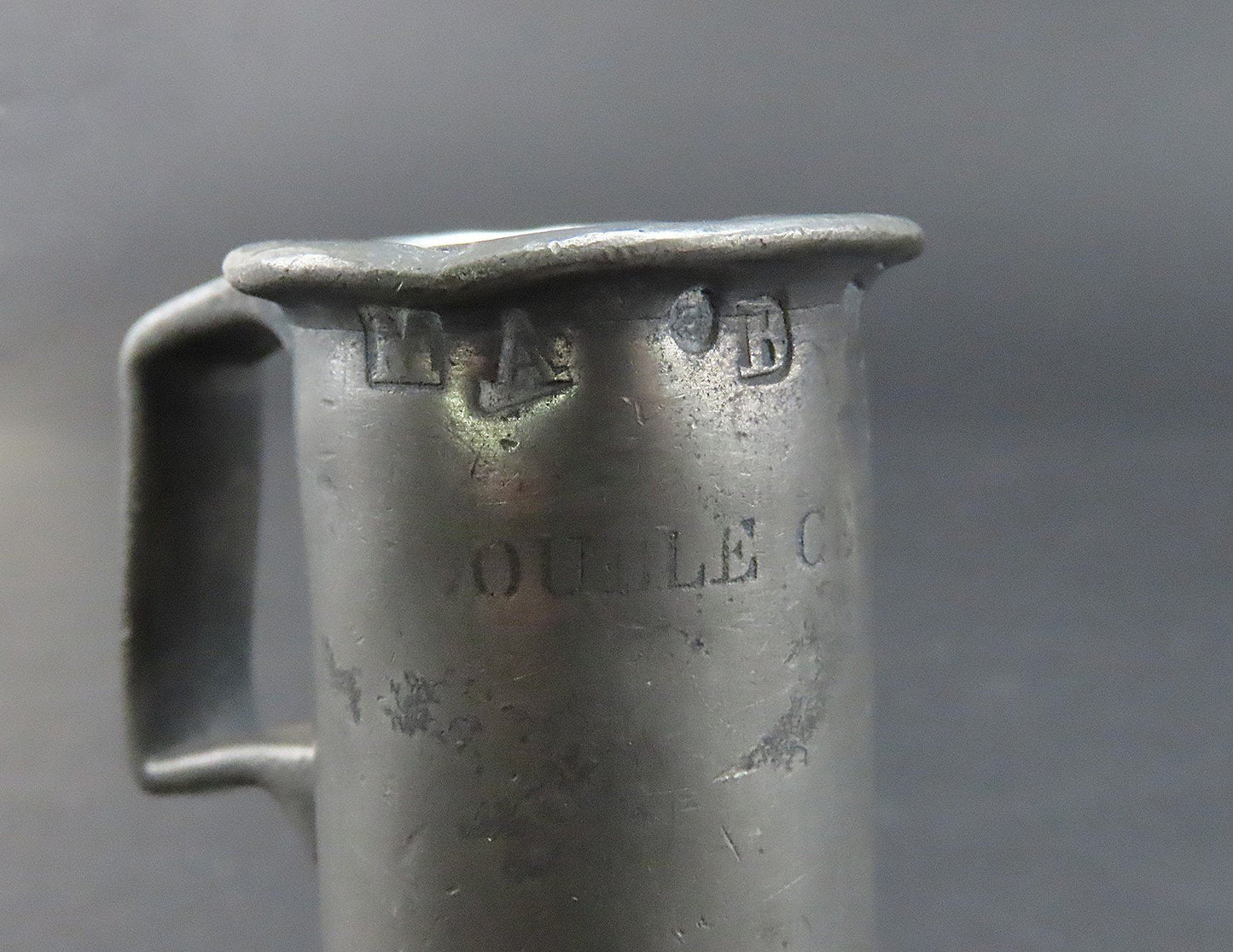 Great Set 7 Antique French Pewter Measuring Cups Tankards Liter to Centiliter
