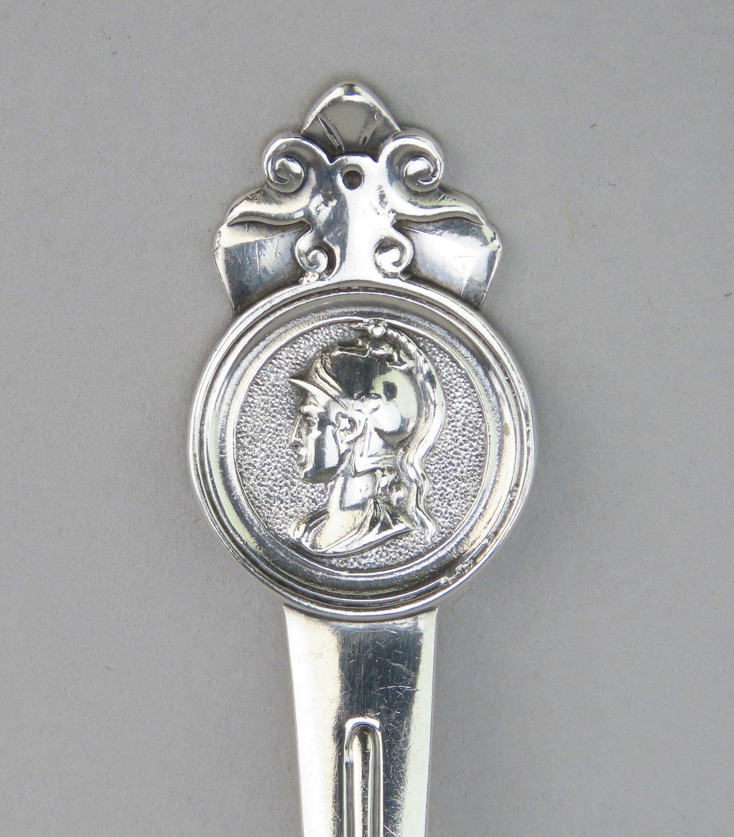 4 Crisp Gorham Medallion pattern Sterling Silver Teaspoons