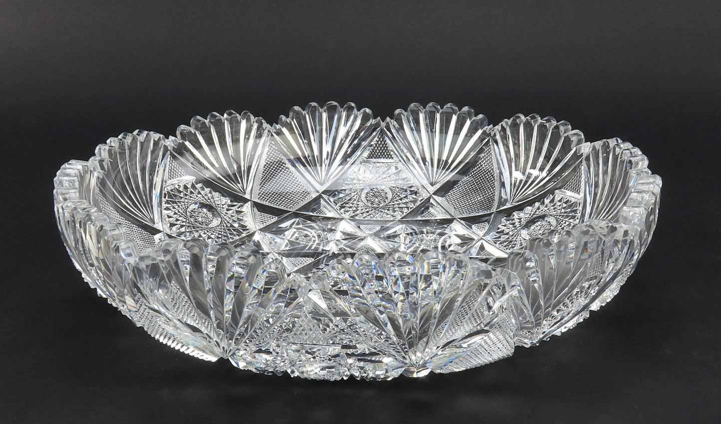c1890 Stunning ABP American Brilliant Period Cut Glass Bowl 9 1/4" Diameter