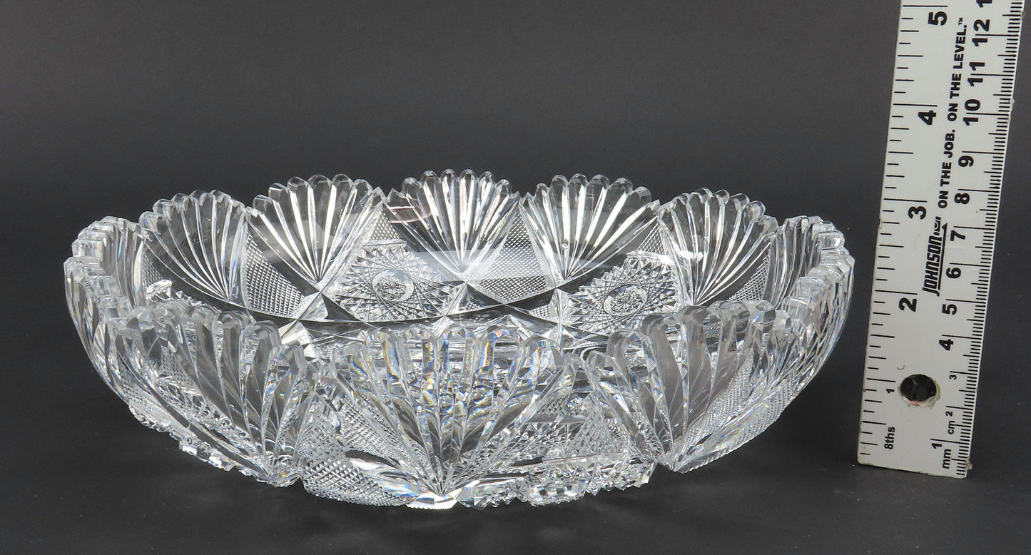 c1890 Stunning ABP American Brilliant Period Cut Glass Bowl 9 1/4" Diameter
