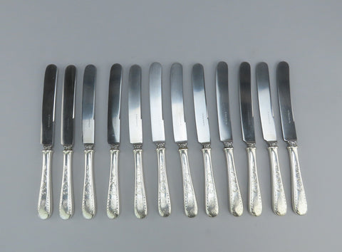 Super Set 12 Antique Kirk Sterling Silver Mayflower 9 5/8" Dinner Knives