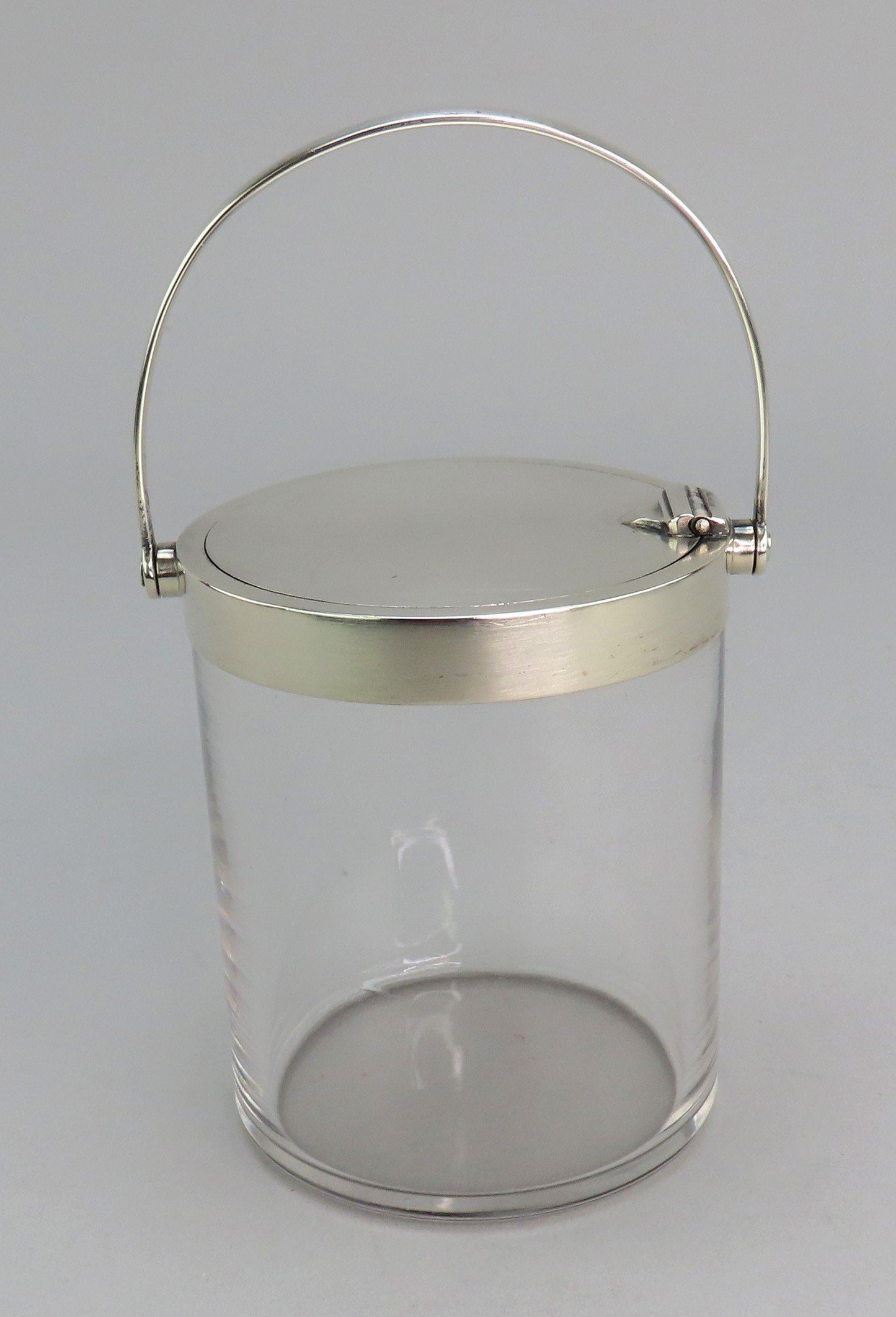 Rare Tiffany Co Sterling Silver Glass Compote Jam Jar Mustard Pot Mechanical Lid