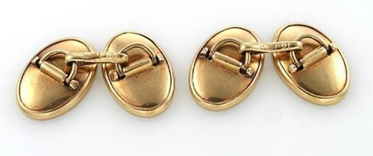 Nice 14k Yellow Gold Platinum & Mother Of Pearl Cufflinks By Larter