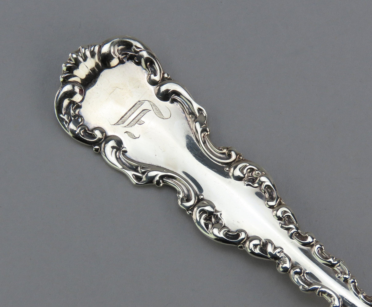 10 Whiting Louis XV Sterling Silver Oval Soup Spoons 7 7/8 Inches