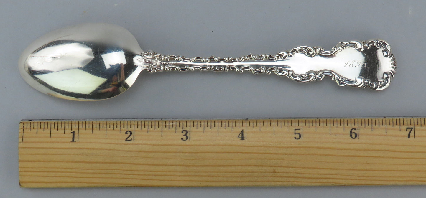10 Whiting Louis XV Sterling Silver Oval Soup Spoons 7 7/8 Inches
