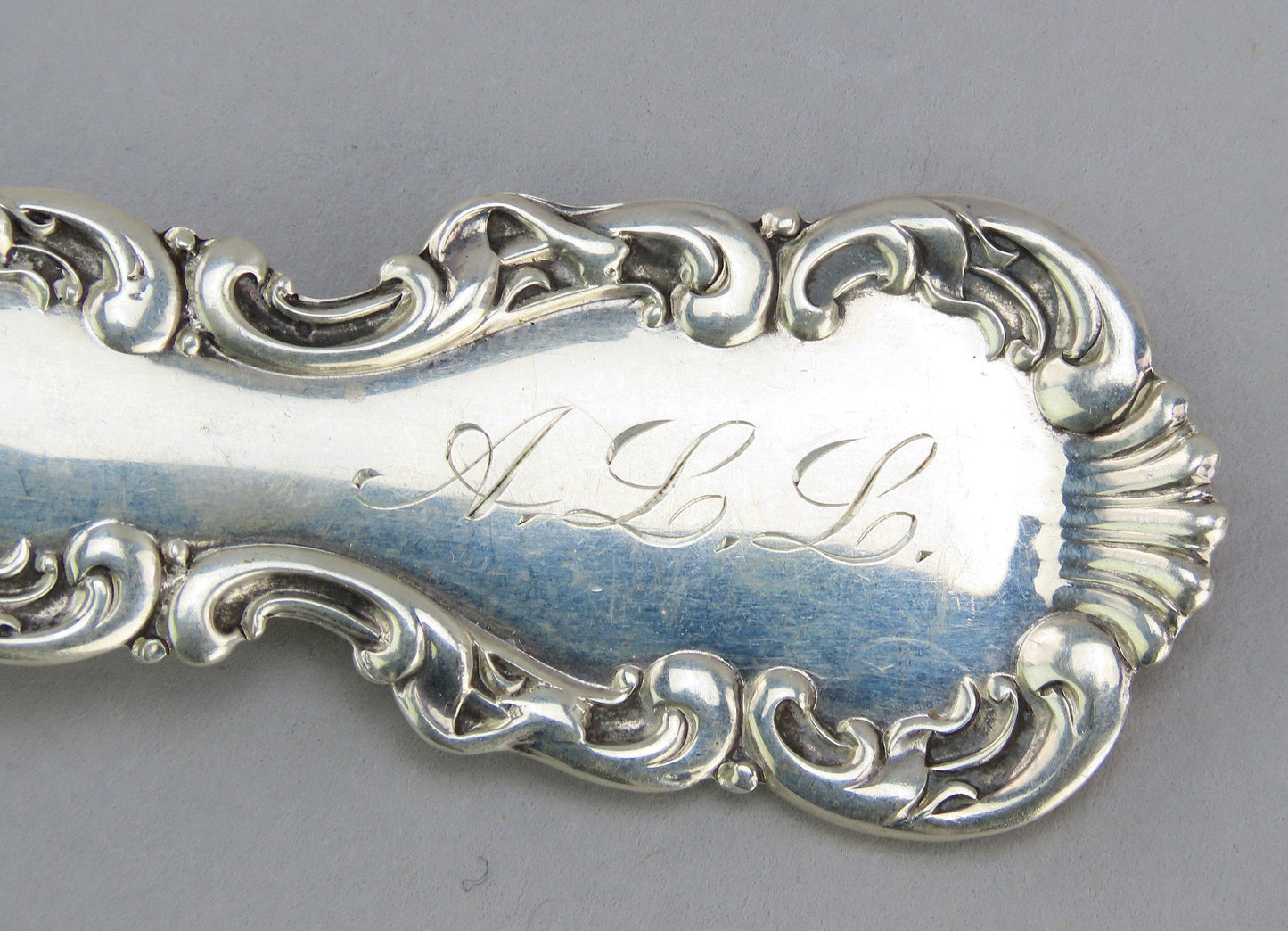 10 Whiting Louis XV Sterling Silver Oval Soup Spoons 7 7/8 Inches