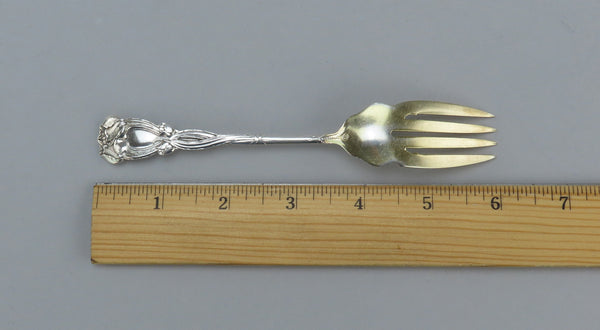 Fine Set 12 Durgin Sterling Silver Tulip Art Nouveau Salad Dessert Forks C Mono