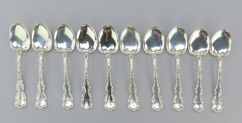 10 Classy Whiting Louis XV Sterling Silver Ice Cream Spoons C MONO 5 Inches