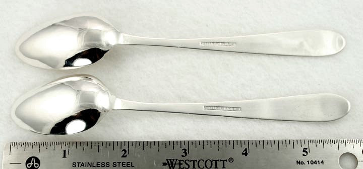 2 J. Shoemaker 1790s Early American Coin Silver Teaspoons