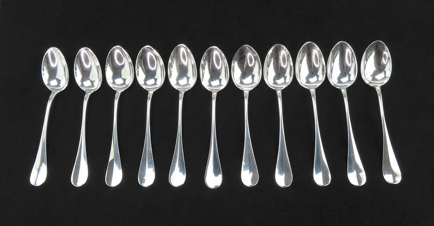 Fab Set 11 Antique Austrian 800 Silver Demitasse Coffee Spoons