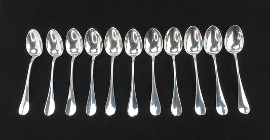 Fab Set 11 Antique Austrian 800 Silver Demitasse Coffee Spoons