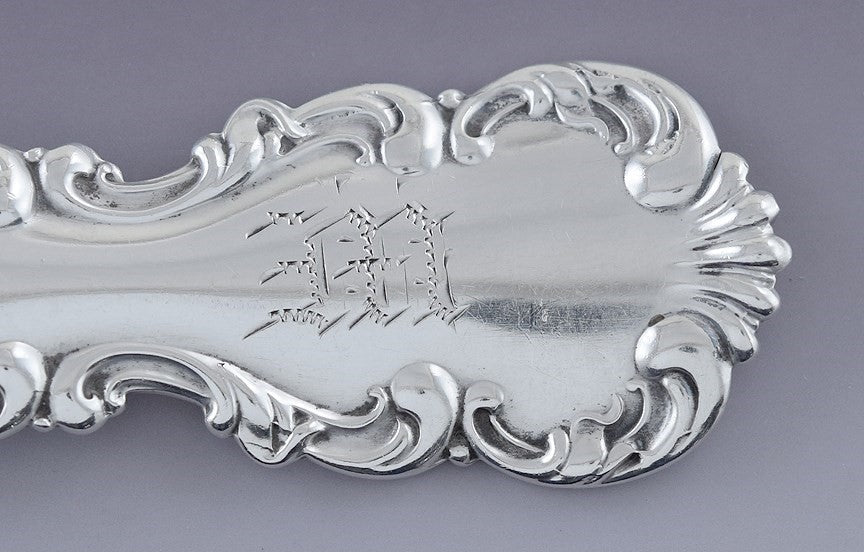 Antique c1891 Whiting Sterling Silver Louis XV Asparagus Serving Fork