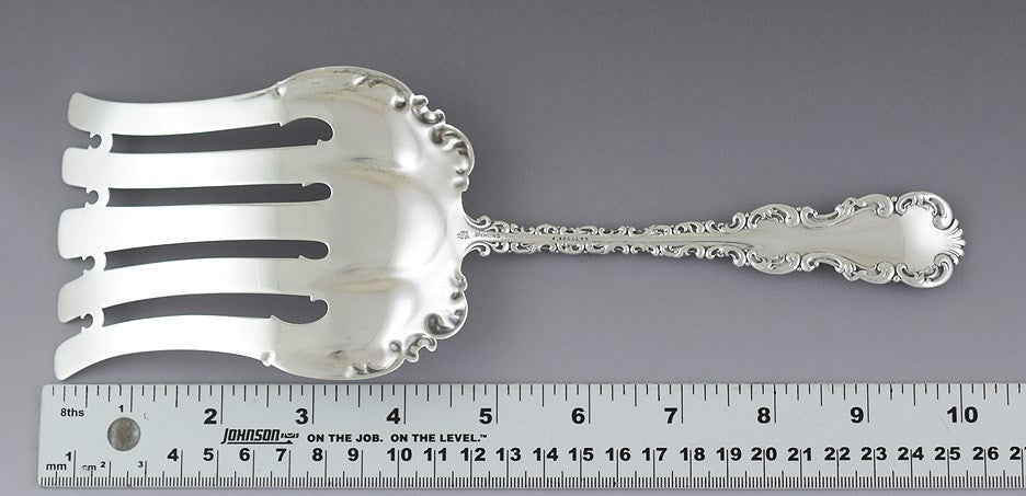 Antique c1891 Whiting Sterling Silver Louis XV Asparagus Serving Fork