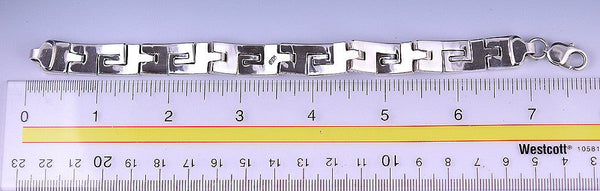 Delightful Modern Sterling Silver Greek Key Pattern Bracelet Made in Mexico