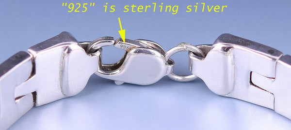 Delightful Modern Sterling Silver Greek Key Pattern Bracelet Made in Mexico