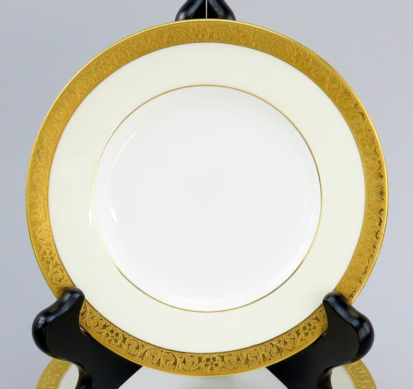 11 Minton Westminster K154 Bone China Bread Plates Cream w/ Gold 6 1/4 Inches