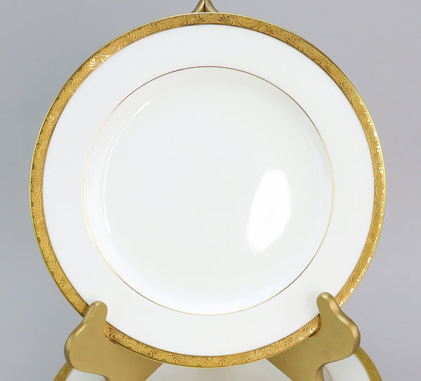 1910 Great Set 11 Antique Mintons Gold Gilt Rim Dinner Plates 10 3/8"