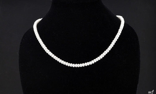 Nice Genuine Pearl Beaded Necklace w/ 10K Yellow Gold Clasp 18"