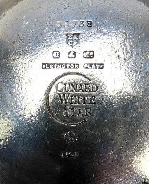 Art Deco Cunard White Star Silverplate Sauce Dish AS IS Elkington Co 6" Diameter