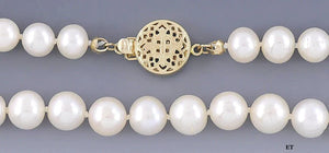 Lovely Pearl Necklace w/14K Gold Clasp ~17.5"