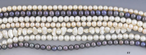 Gorgeous Italian 7 Strand Multi Colored Pearl Necklace