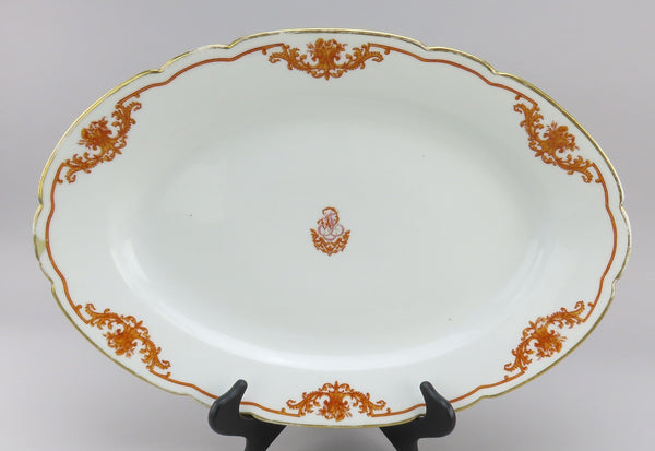 Fabulous Large French 1870s Porcelain Oval Tray 19 1/4 Inches Long