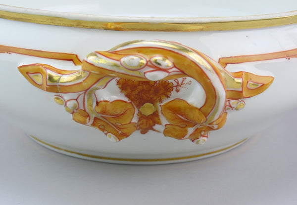 Lovely 1870s French Porcelain Covered Vegetable Dish Ernie Du Bac Paris