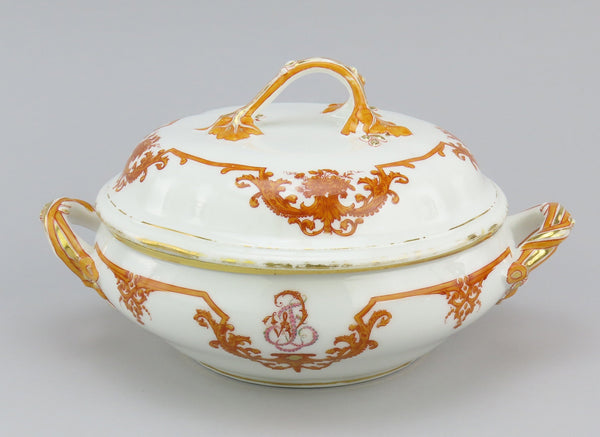 Lovely 1870s French Porcelain Covered Vegetable Dish Ernie Du Bac Paris