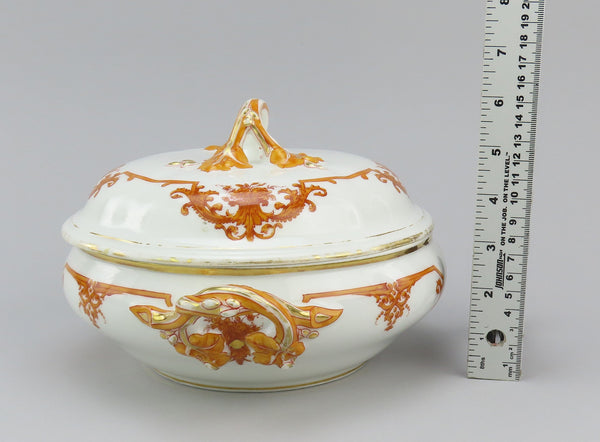 Lovely 1870s French Porcelain Covered Vegetable Dish Ernie Du Bac Paris