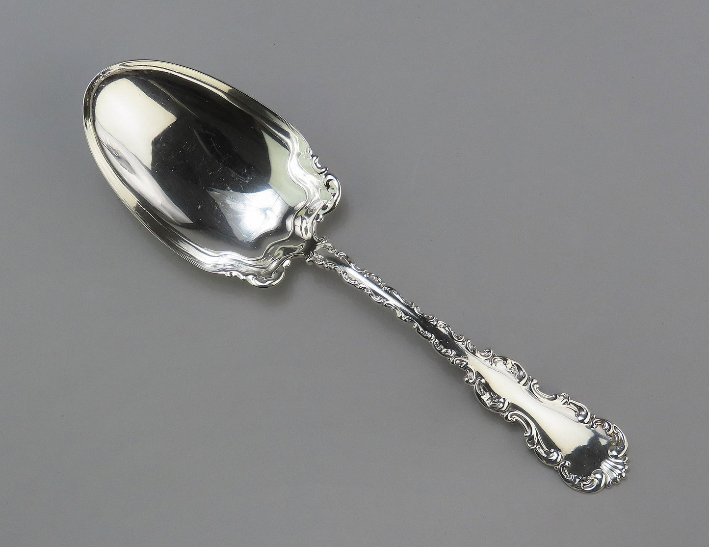 Fabulous Whiting Louis XV Sterling Silver Salad Serving Set W Mono 8 Inches
