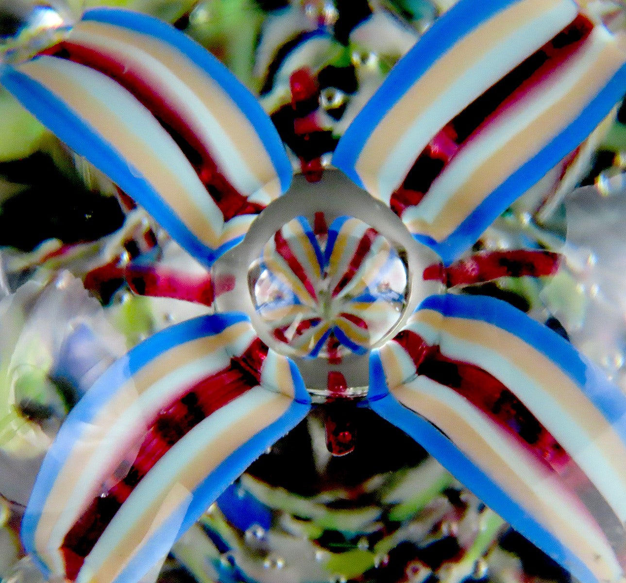 Great Hand-Blown Glass Paperweight Jester Hat Design w/ Control Bubble Ends