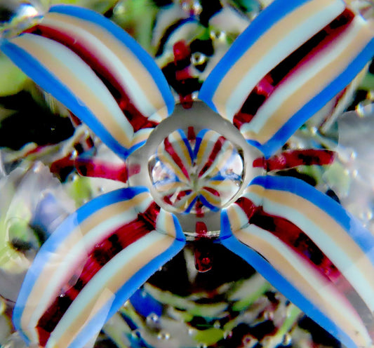 Great Hand-Blown Glass Paperweight Jester Hat Design w/ Control Bubble Ends