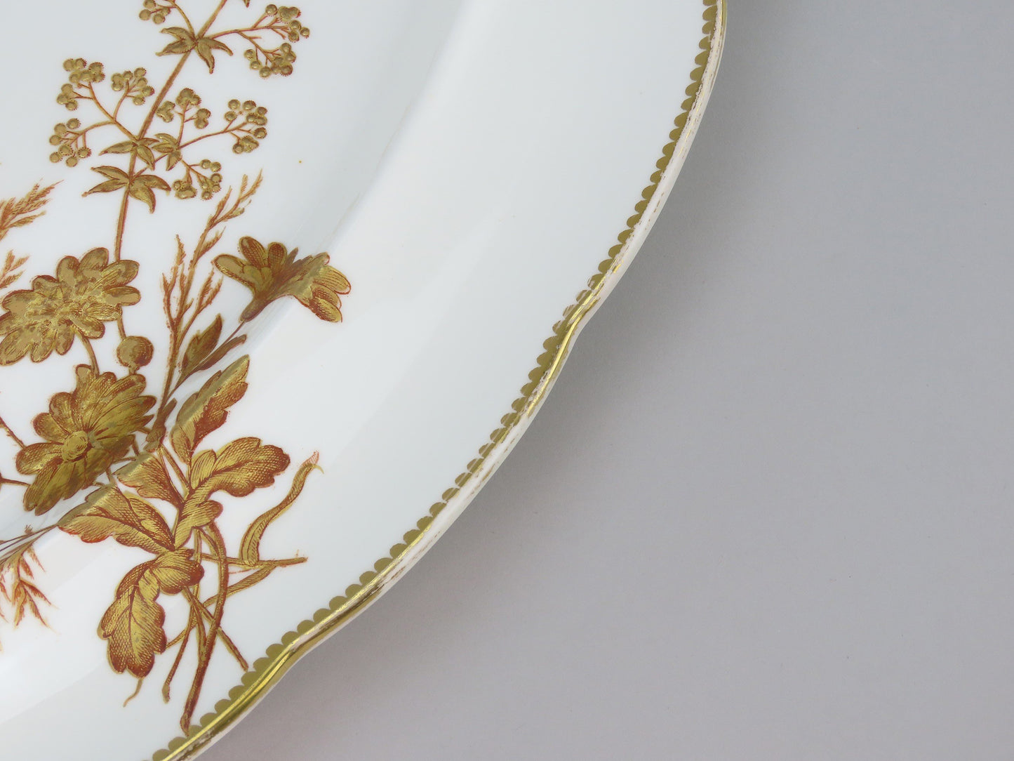 Large c1881 Brown Westhead Moore Staffordshire Gilt Floral Oval Serving Platter
