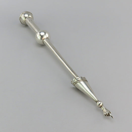 Rare Imperial Russian 1861 84 Silver Yad Torah Pointer St Petersburg Judaica