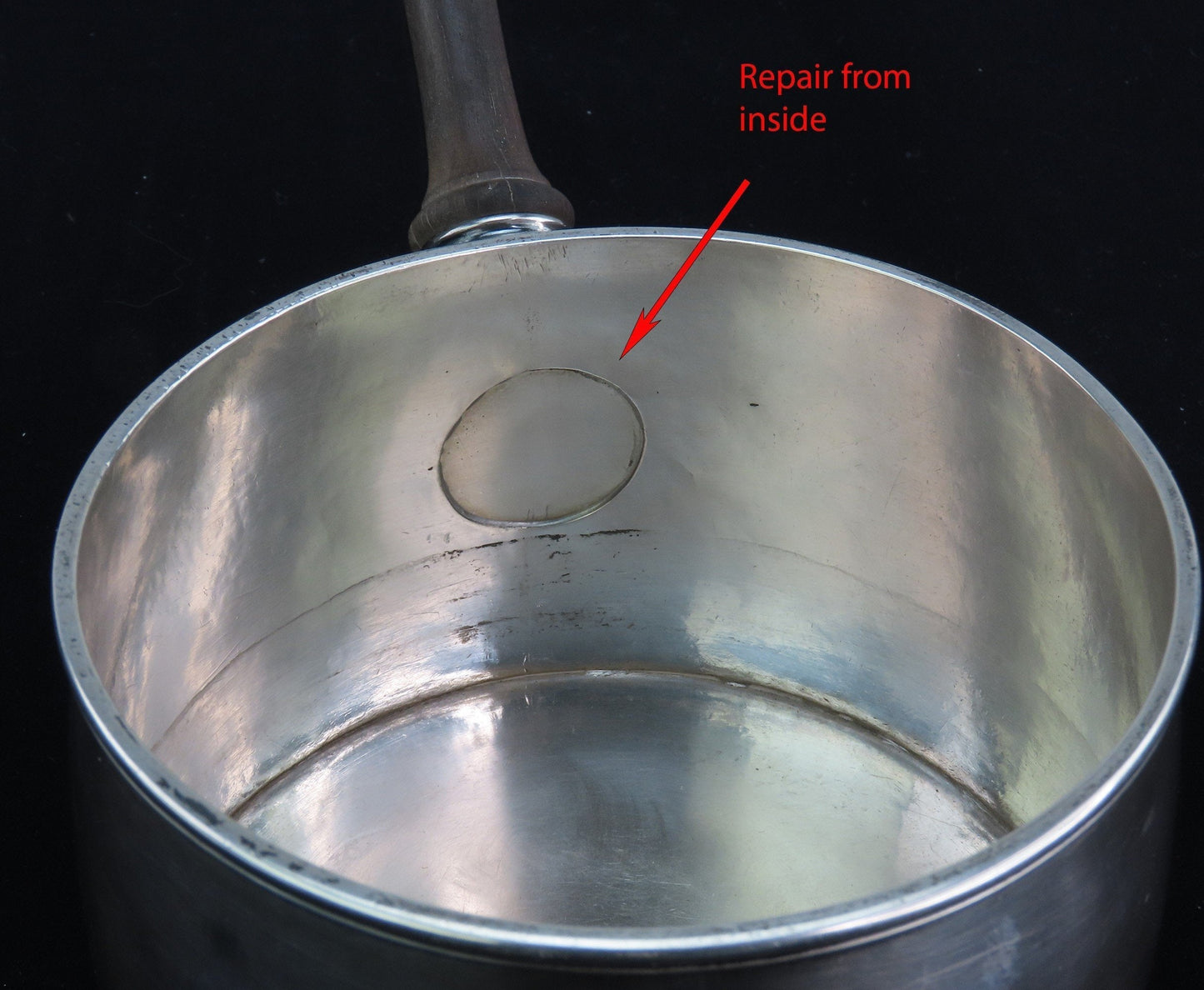 Charming 1848 American Coin Silver Pipkin Brandy Sauce Warmer John Goodhue