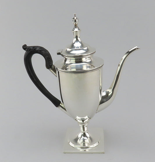 Antique American Sterling Silver Coffee Pot in Classic 18th C Style No Mono