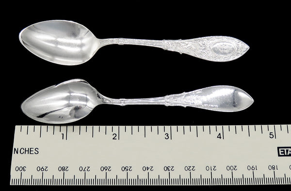12 Antique Sterling Silver Whiting Arabesque 1875 Demitasse Coffee Spoons