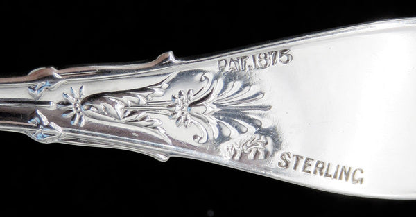 12 Antique Sterling Silver Whiting Arabesque 1875 Demitasse Coffee Spoons