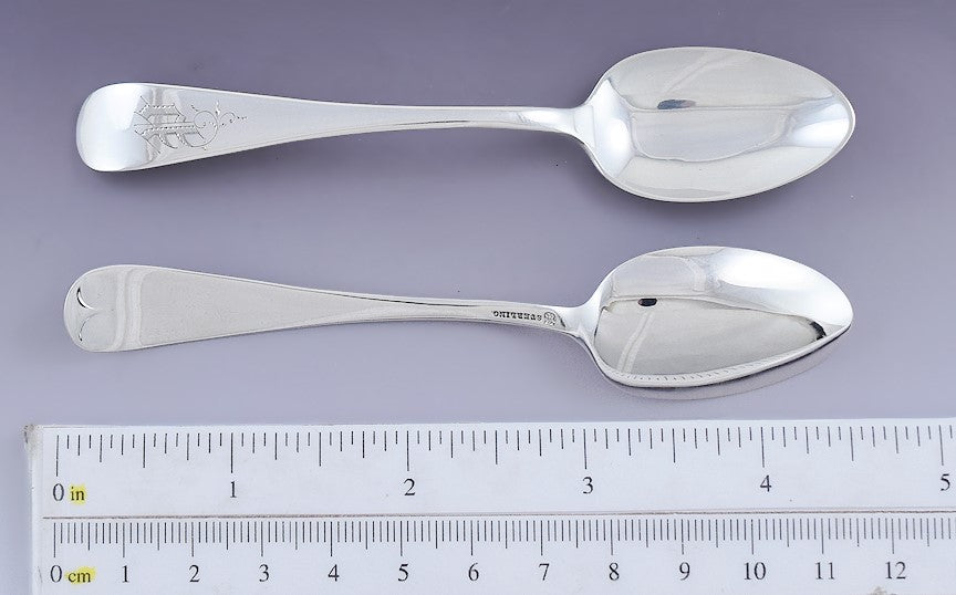 Great set 12 Towle Sterling Silver Antique Pattern Demitasse Spoons P Mono