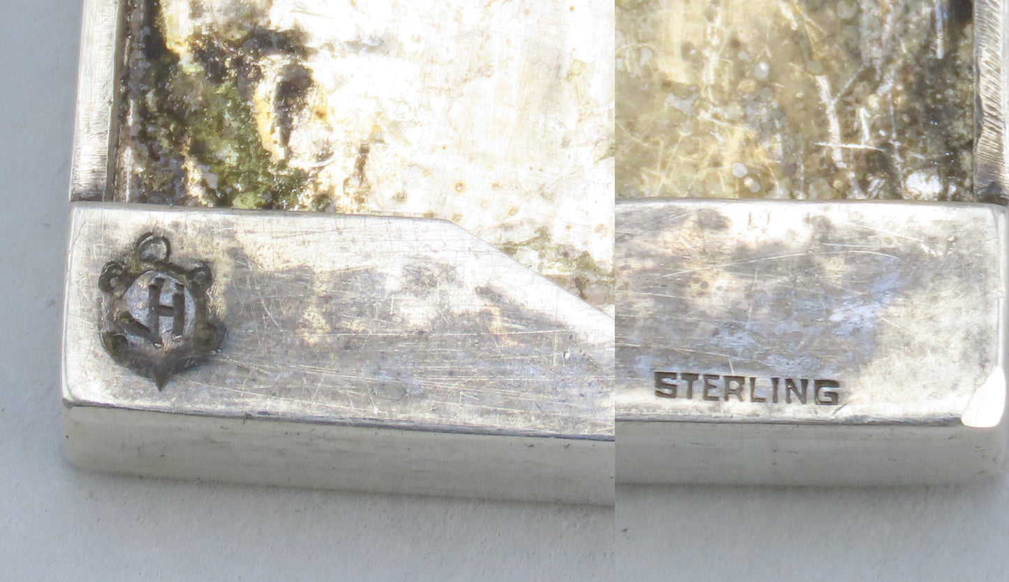 Exquisite Hand Carved Sterling Silver Aztec God Warrior Picture Frame OOAK