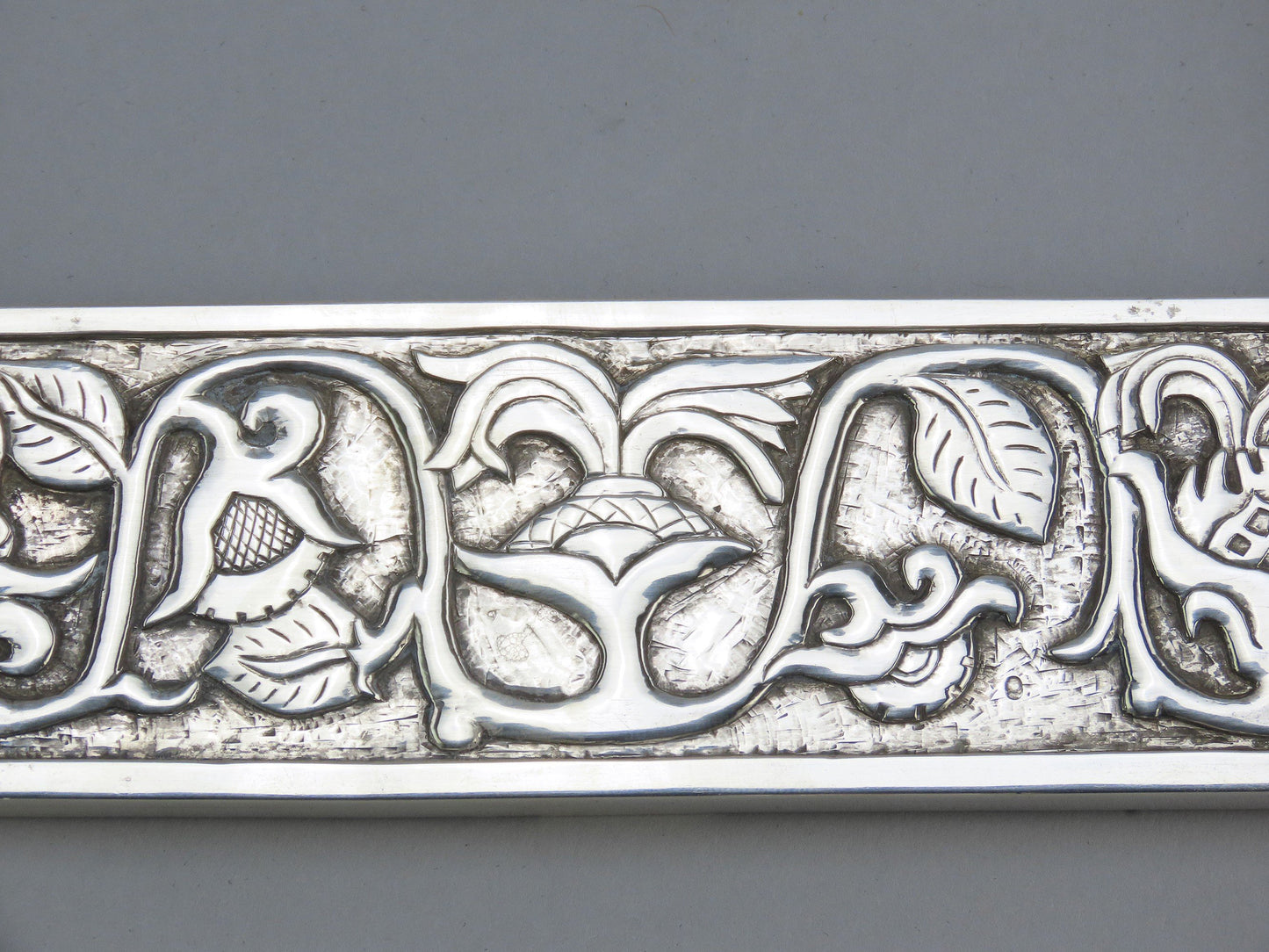 Exquisite Hand Carved Sterling Silver Aztec God Warrior Picture Frame OOAK