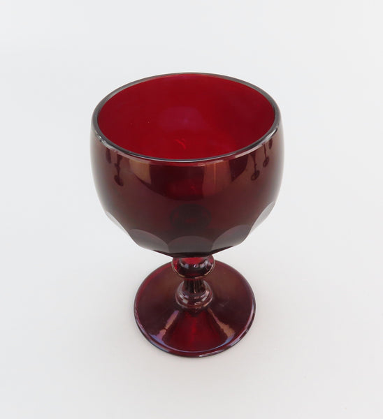 Superb set 12 c1860s Czech/Bohemian Ruby Red Cut Glass Wine Glasses Stemware