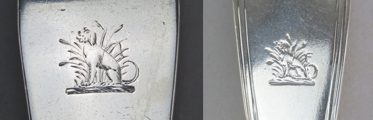 1820 English Georgian Sterling Silver 61pc Fiddle Thread Shell Flatware Set