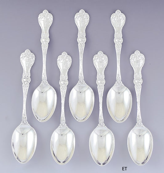 Great set 7 Alvin Sterling Silver Majestic Teaspoons