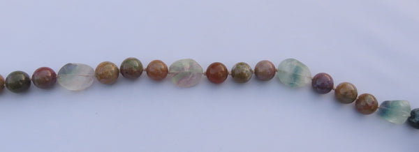 Lovely Earth Tone Ciner Beaded Necklace Agate and Tourmaline Stones 16 1/2 in