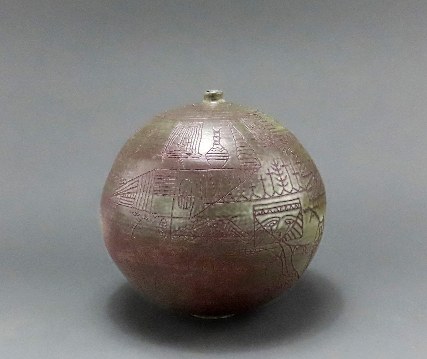 Unique Bud Vase David Holleman Modernist Cubist Figures Ceramic Pottery c1970