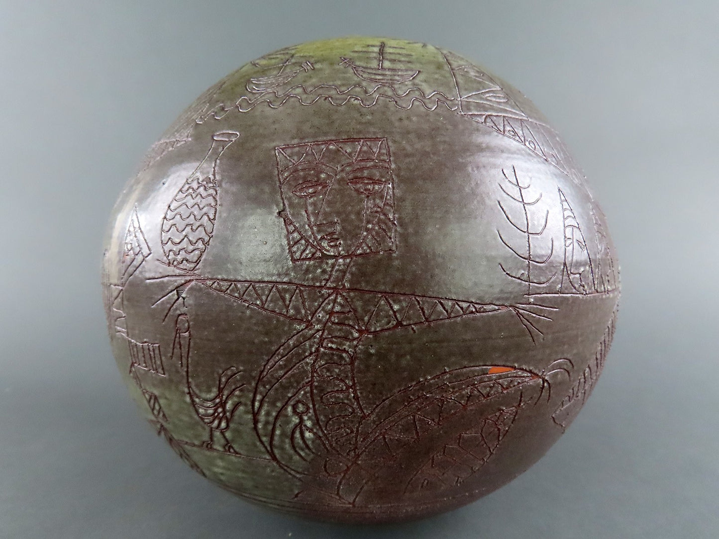 Unique Bud Vase David Holleman Modernist Cubist Figures Ceramic Pottery c1970