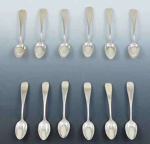 12 19th Century Farrington & Hunnewell Coin Silver Teaspoon